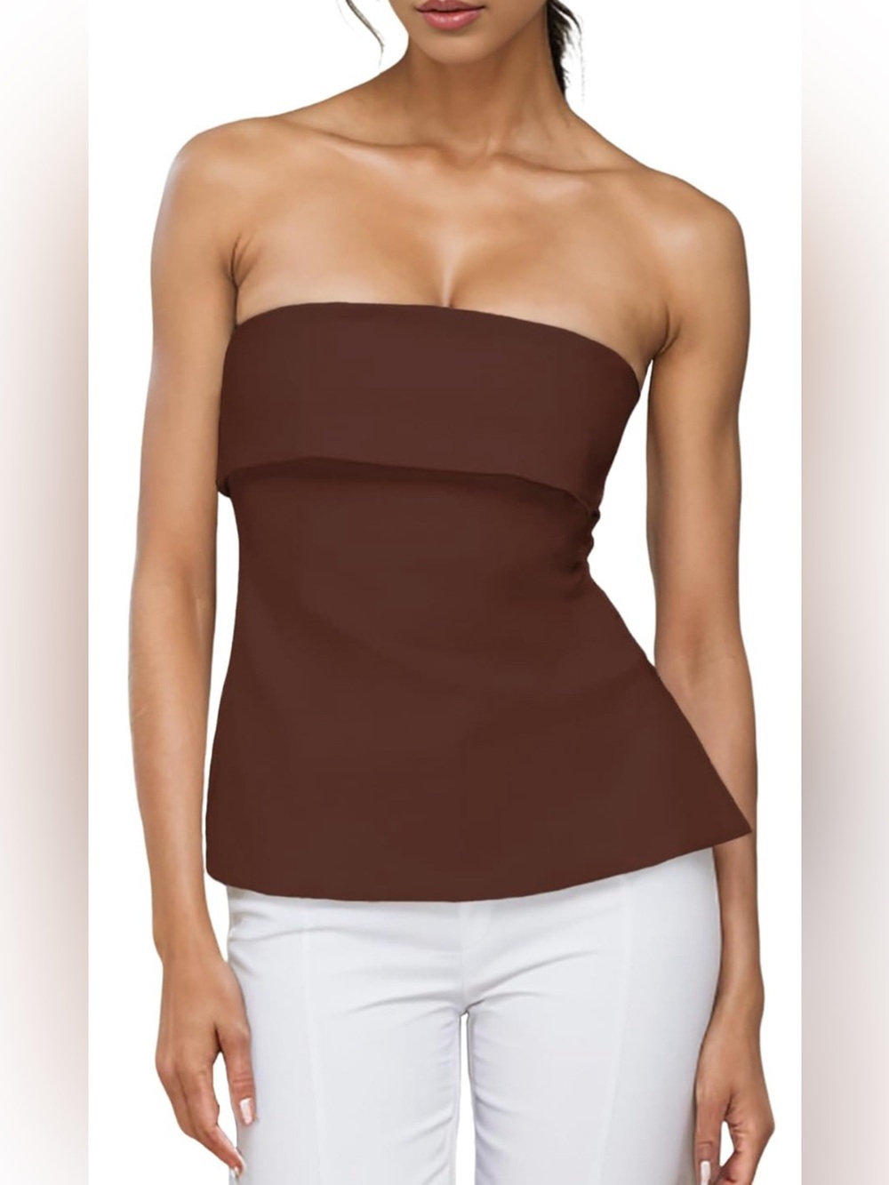 Strapless Brown Tube Top